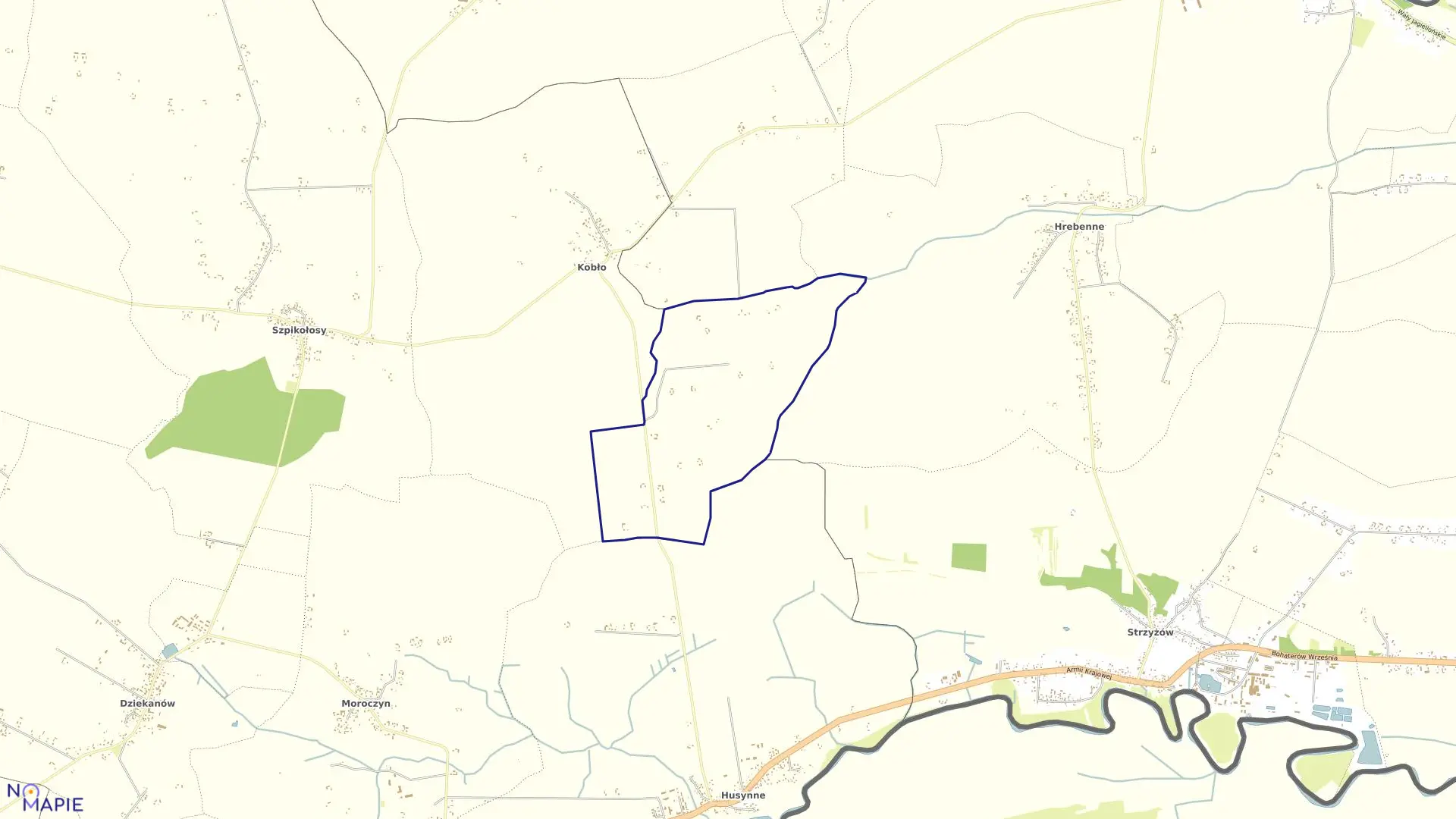 Mapa obrębu Ciołki Kolonia w gminie Horodło